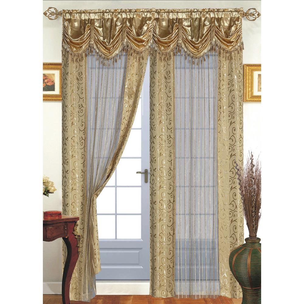 curtains with attached valance and backing