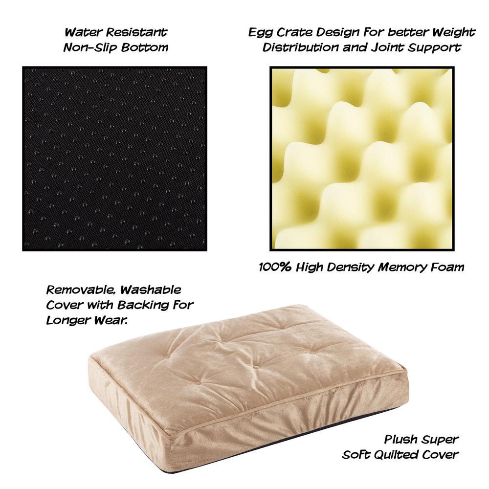 Petmaker Small Tan Egg Crate Memory Foam Orthopedic Pet Bed