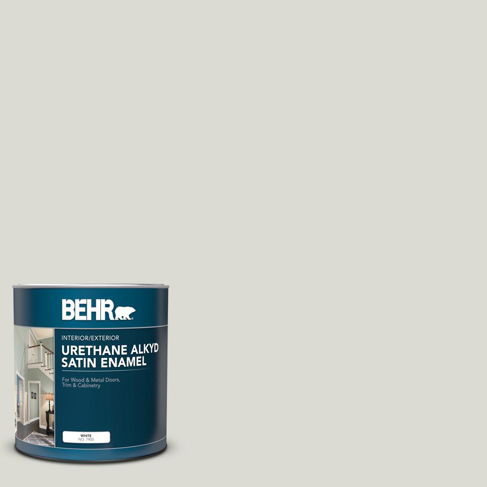 Behr 1 Qt Gr W11 Silver Ash Satin Enamel Urethane Alkyd Interior Exterior Paint The Home Depot