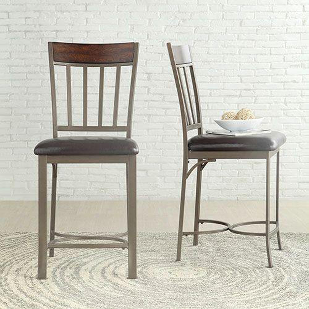 Boraam Cathedral 24 In Cherry Swivel Cushioned Bar Stool 40224 The   Powder Bronzed Pewter Homesullivan Bar Stools 40e427c971w2pc 64 1000 