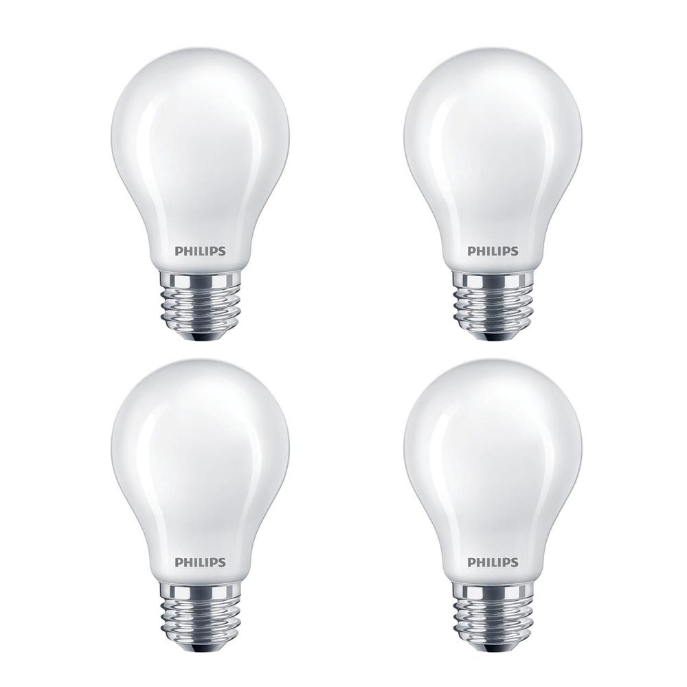 Philips 60Watt Equivalent A19 NonDimmable Indoor/Outdoor Frosted Classic Glass LED Light Bulb