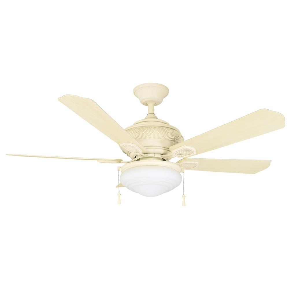 Hampton Bay Portsmouth 52 in. LED Indoor/Outdoor Vintage White Ceiling