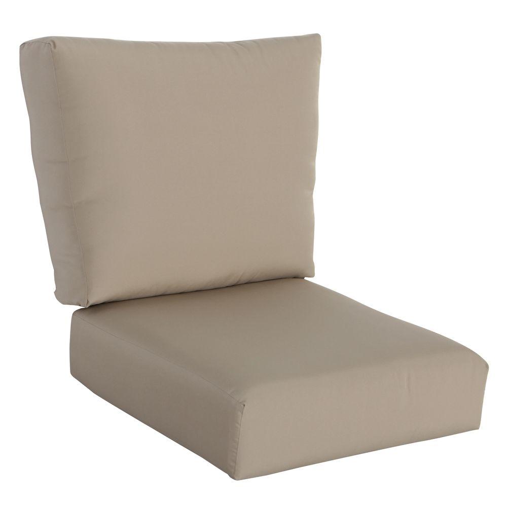Hampton Bay Mill Valley Solid Lounge Chair Outdoor Replacement Cushion Set Consisting of Seat