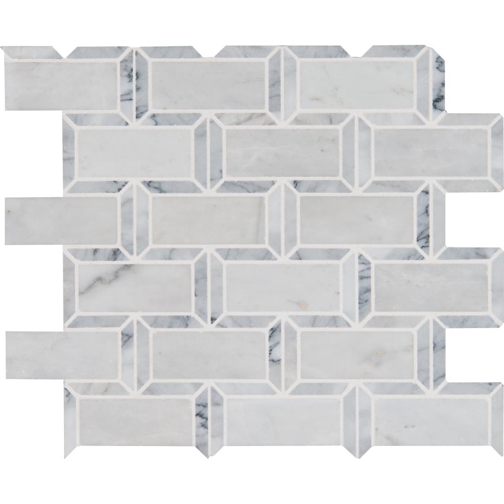 MS International Framework 12 in. x 13 in. x 10 mm Polished Marble Mesh