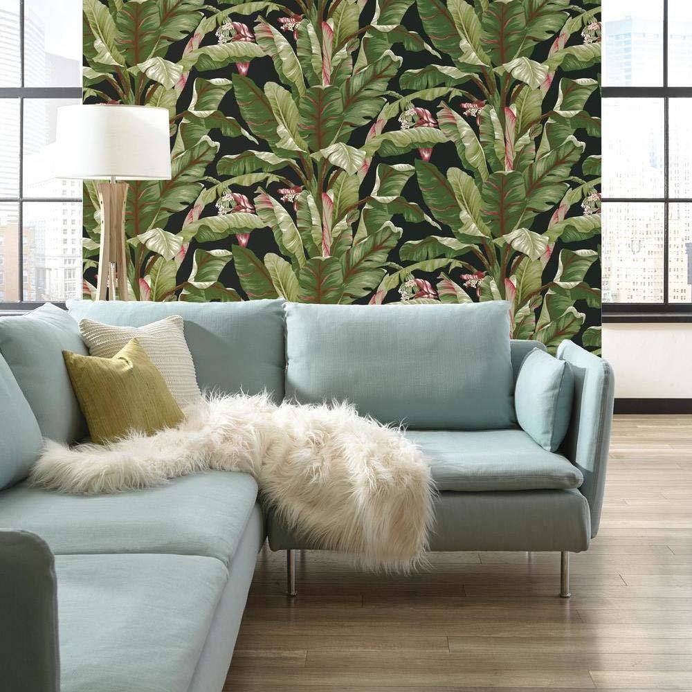 York Wallcoverings Tropics Banana Leaf Wallpaper AT7071 The Home Depot