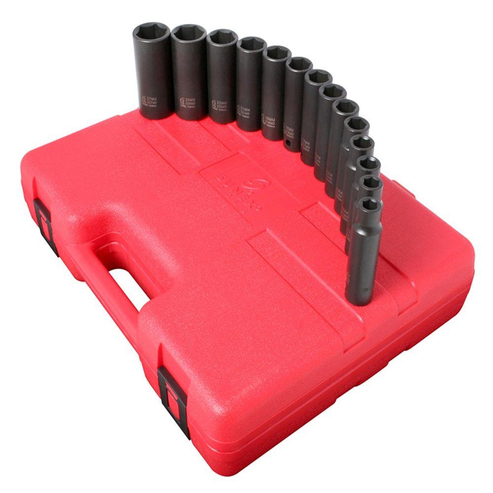 Sunex Socket Set Impact 1/2 in. Drive Deep Metric (14Piece)SUN2653