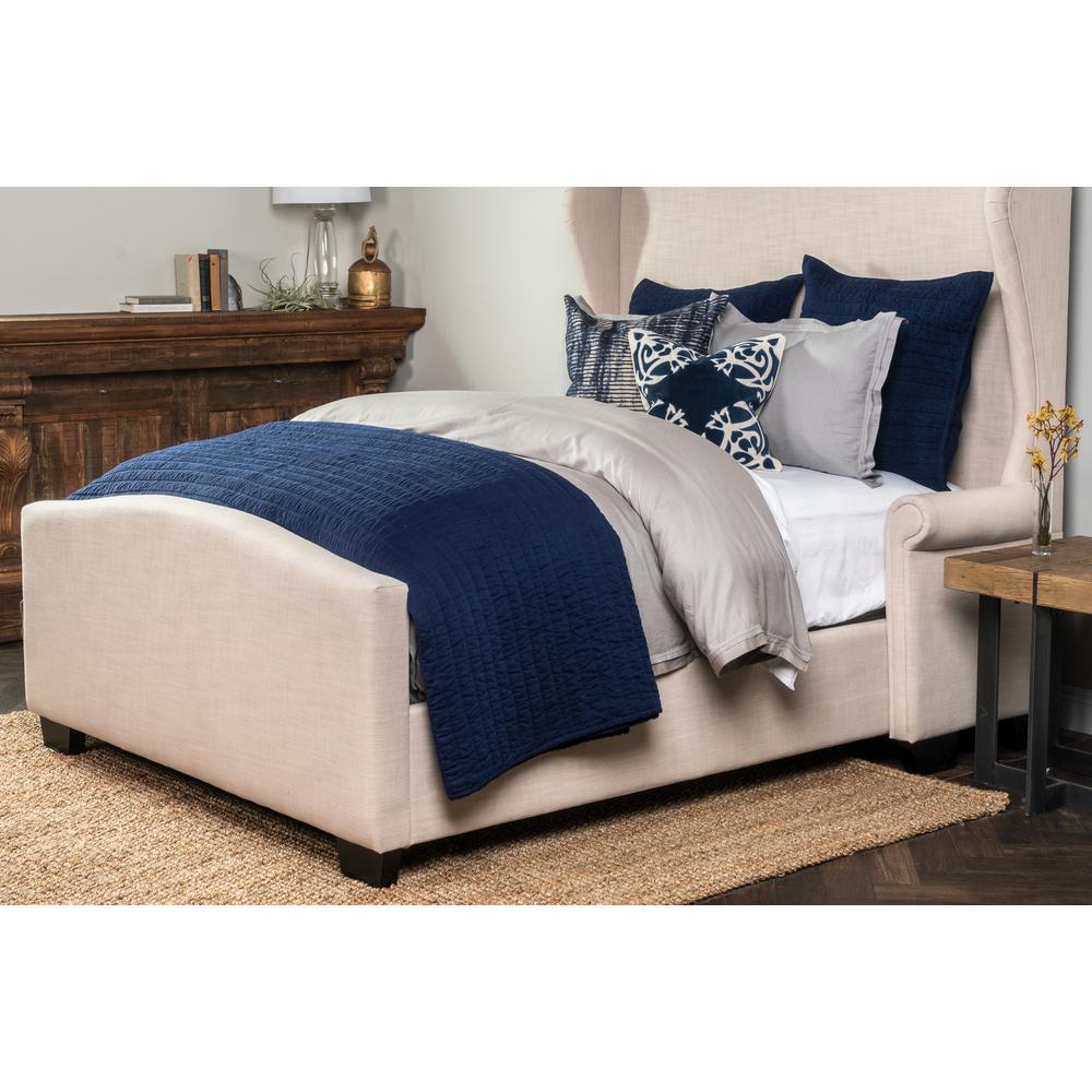 Heirloom Linen Quilted Navy King QuiltV140958 The Home Depot