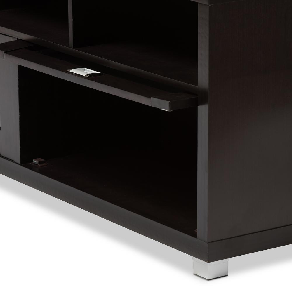 Baxton Studio Swindon Dark Brown Storage Entertainment Center