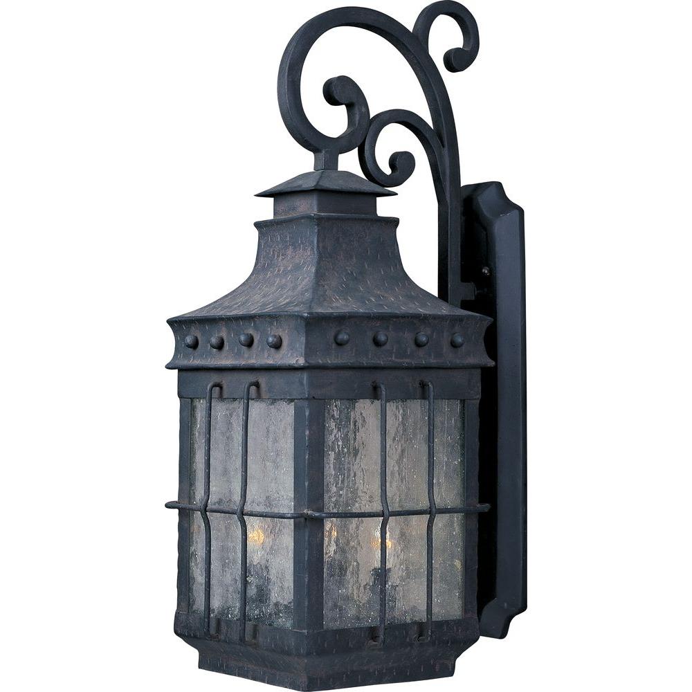 Maxim Lighting Nantucket 3 Light Country Forge Outdoor Wall Mount Maxim Lighting Nantucket 3 Light