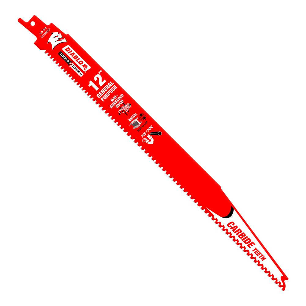 Diablo 12 in. 9 TPI Demo Demon Carbide General Purpose Reciprocating