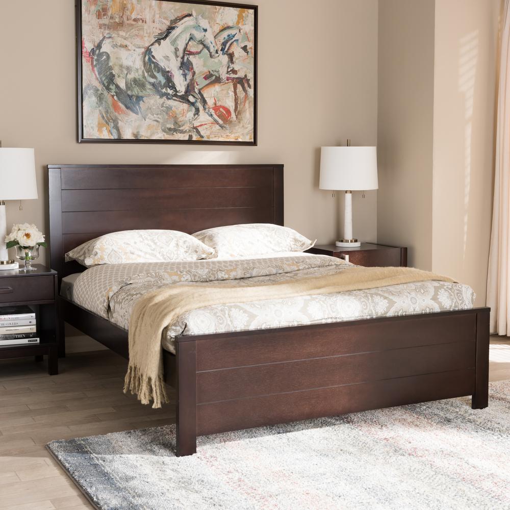Baxton Studio Catalina Espresso Brown Full Platform Bed 143 Baxton Studio Catalina Espresso Brown Full Platform Bed 143