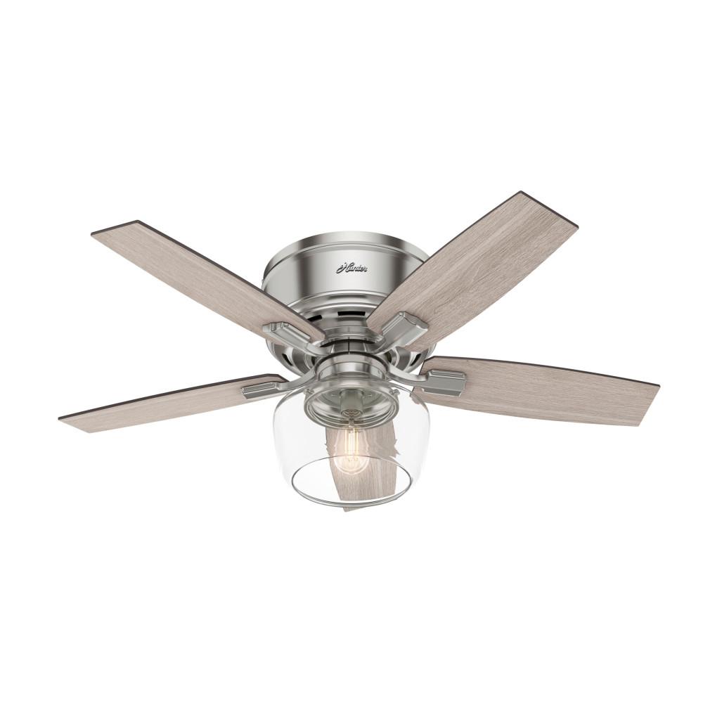 Hunter Bennett 44 in. Indoor Brushed Nickel LED Low ...