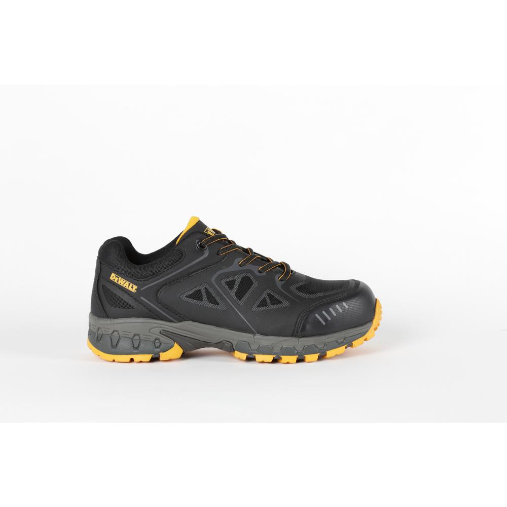 black and yellow athletic shoes