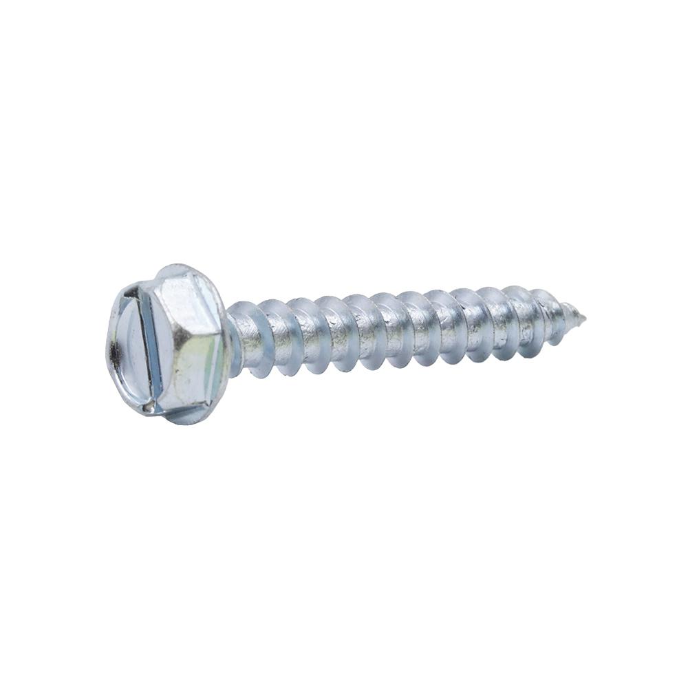 Everbilt 10 x 11/4 in. Slotted Hex Head Zinc Plated Sheet Metal Screw
