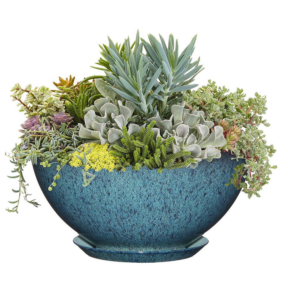 Classic Home &amp; Garden 10 in. Indigo Speckle Rosie Bowl