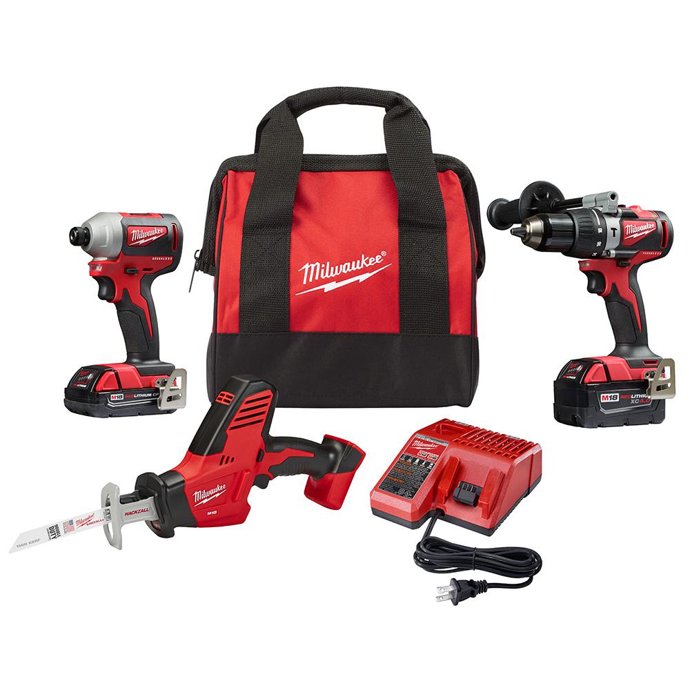 Milwaukee M18 Brushless Hammer Drill/Impact Combo Kit + Hackzall Saw