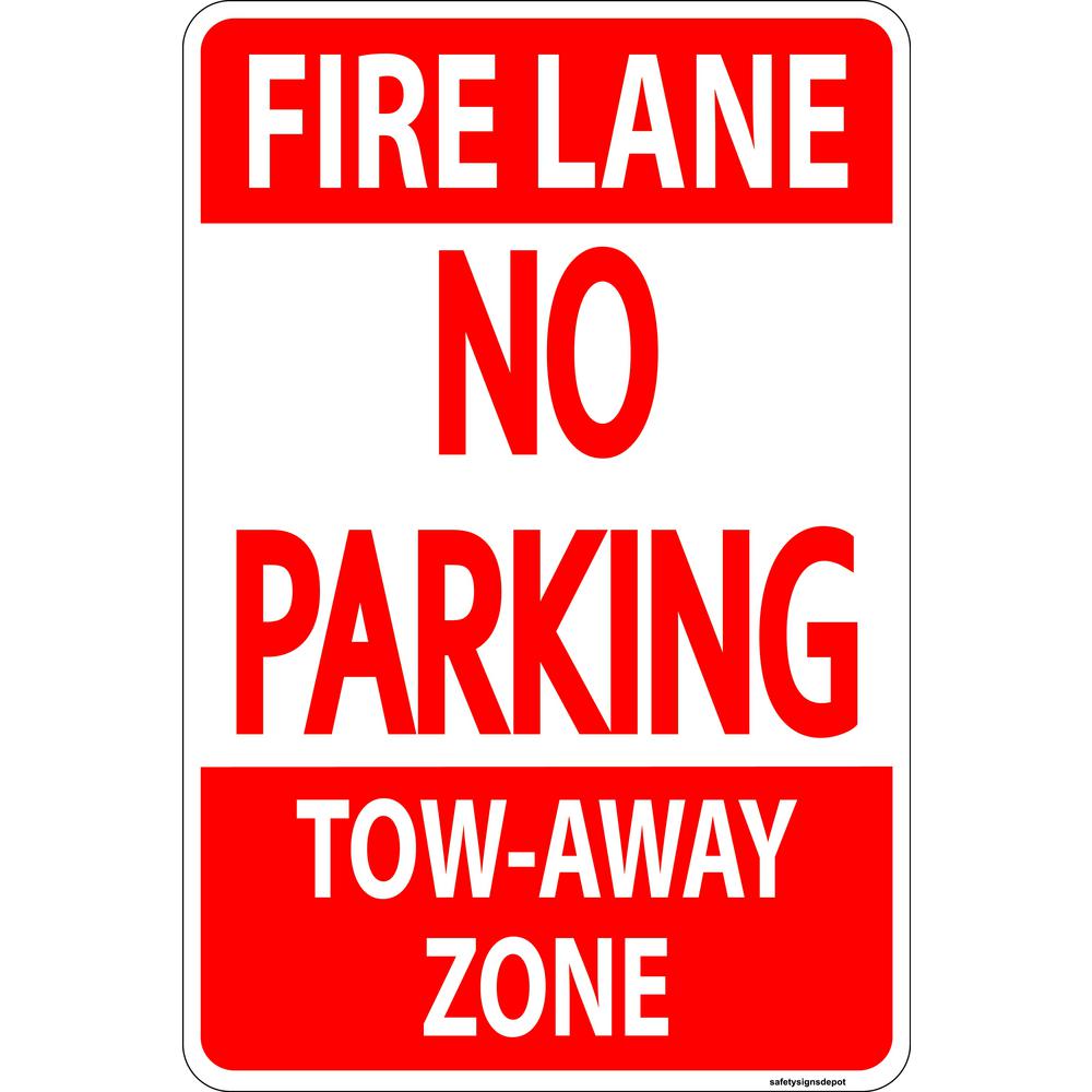Safetysignsdepot 12 In X 8 In Plastic Fire Lane No Parking Tow Away Zone Sign Pse 0118 The Home Depot