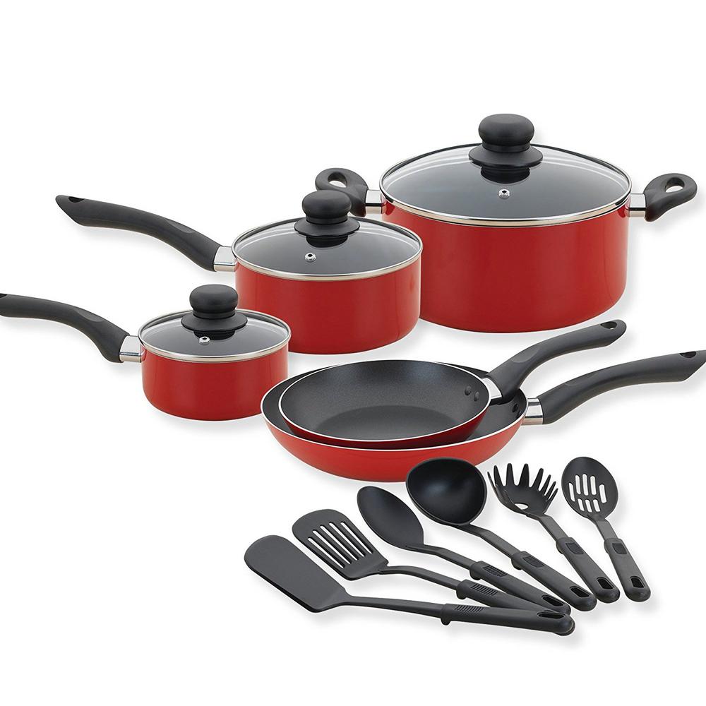 Betty Crocker 14 Piece Cookware Set Kitchen Pots And Pans Set