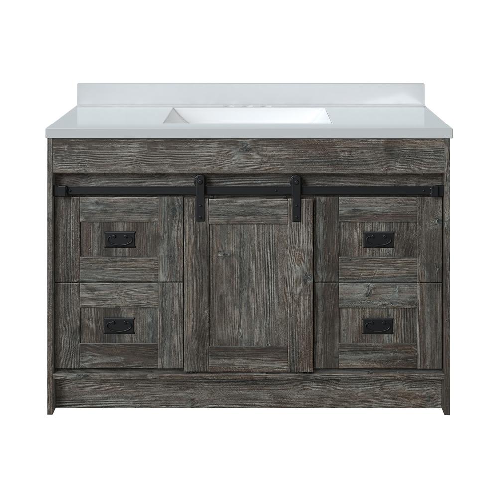 Glacier Bay Barnstable 48 in. W x 22 in. D Vanity in Driftwood Gray