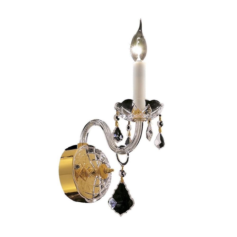 Elegant Lighting Stella 2-Light French Gold Royal Cut Crystal Wall ...