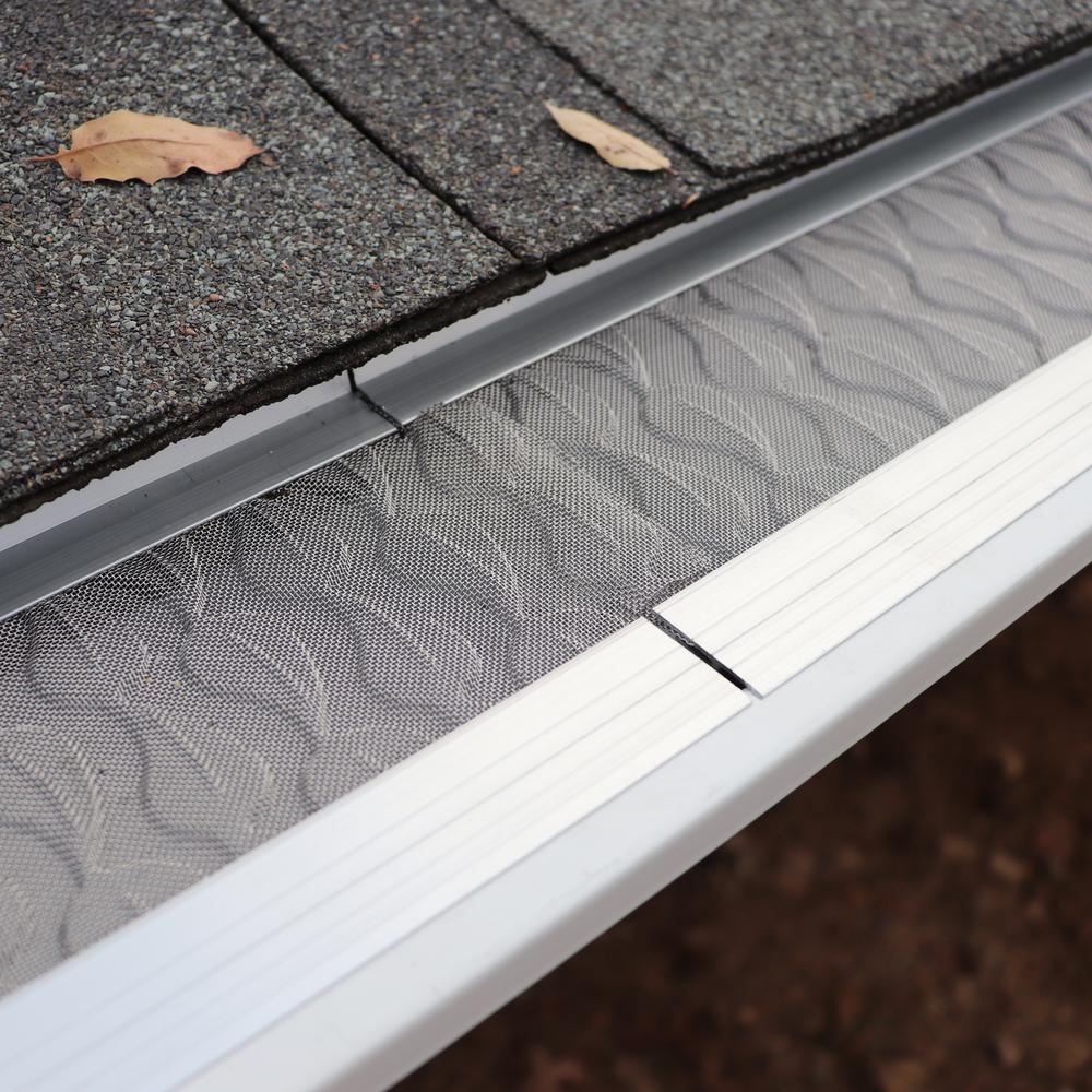 Best 1 Gutter Guards 3 Ft L X 5 In W No Drilling Snap Lock Aluminum Gutter Guard With Stainless Steel Micro Mesh 25 Piece Equals 75 Ft K5b1sl3m 75 The Home Depot