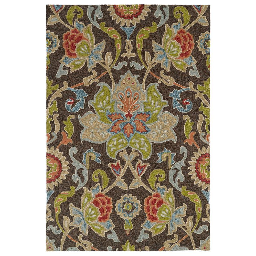 Kaleen Home and Porch Chocolate 9 ft. x 12 ft. Indoor/Outdoor Area Rug ...