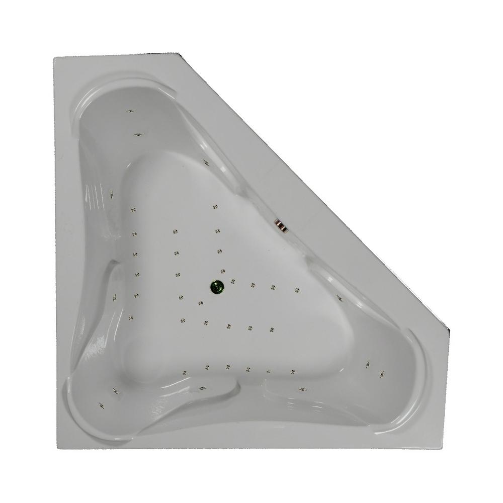 Comfortflo 72 in. Corner Drop-in Air Bathtub in White ...