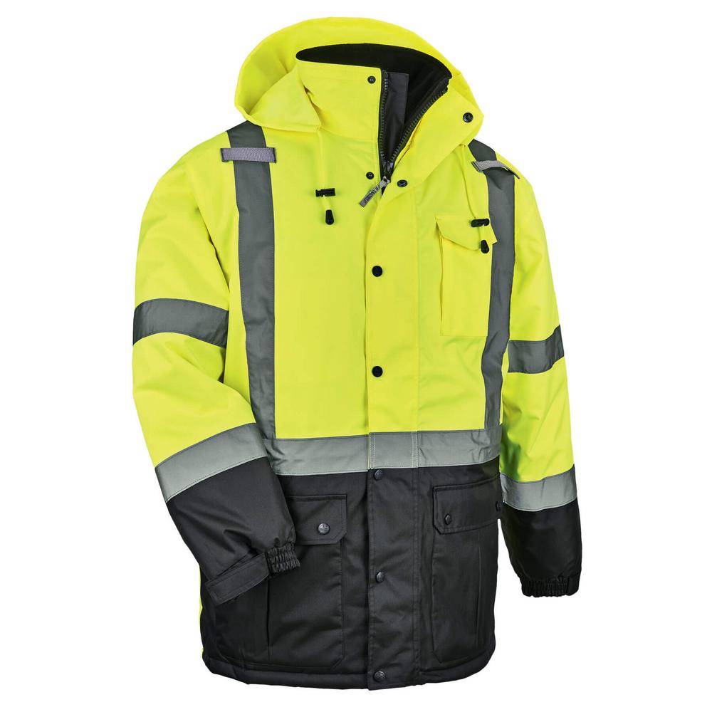 Ergodyne Men's 2X-Large Lime High Visibility Reflective Thermal Parka ...