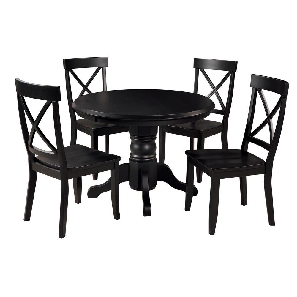 Home Styles 5 Piece Black Dining Set 5178 318 The Depot