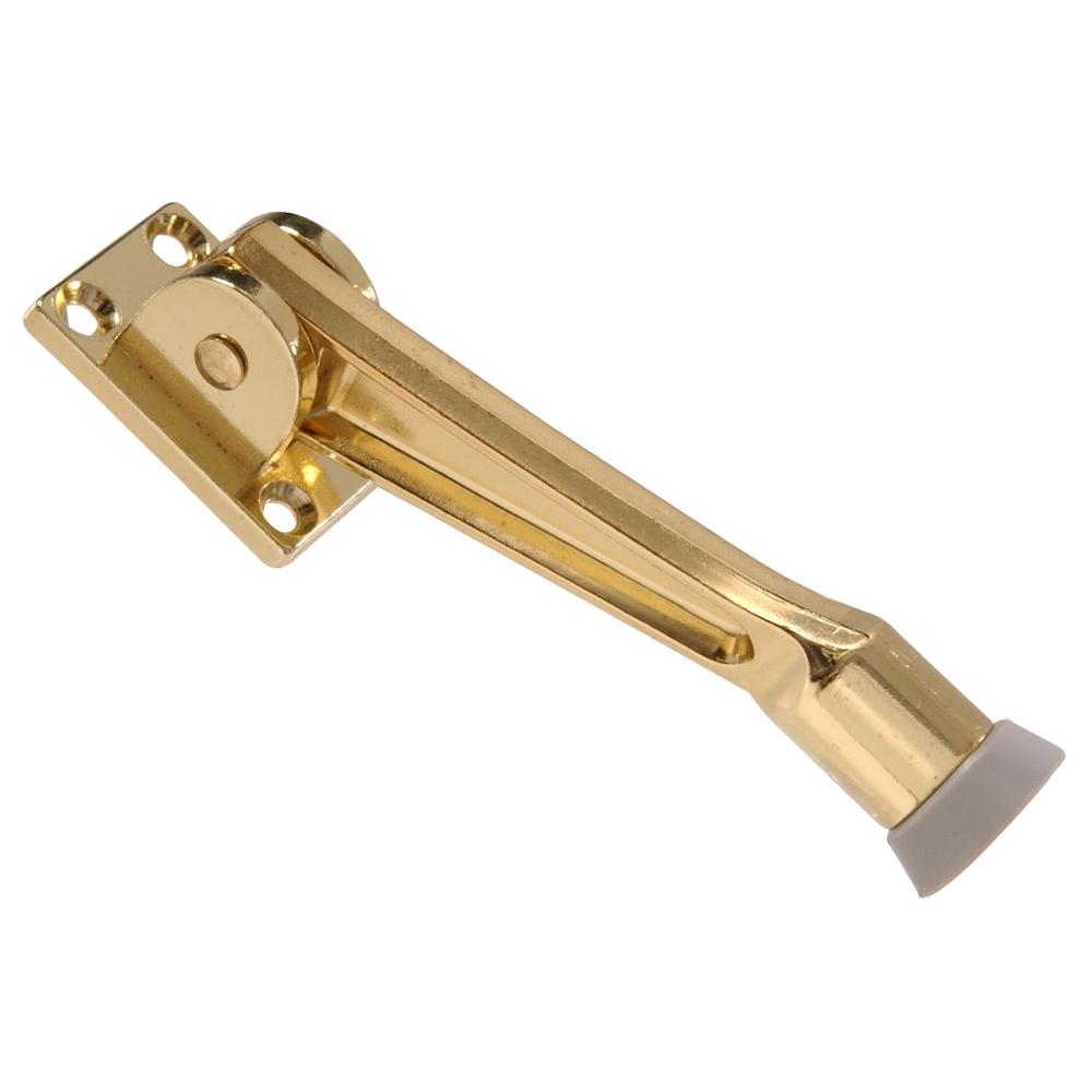 Hardware Essentials 5 In Brass Kickdown Door Stop 5 Pack