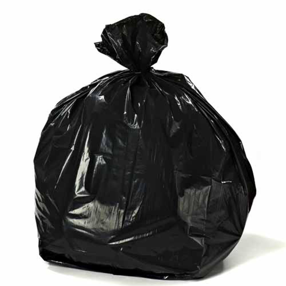 black plastic bin bags