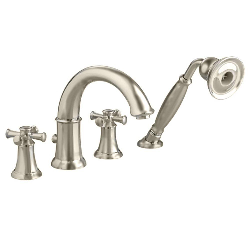 LaToscana Elba Lever 2Handle FreeStanding Roman Tub Faucet in Brushed