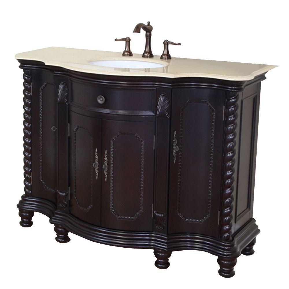 Bellaterra Home Dublin Cm 48 In Single Vanity In Dark Mahogany