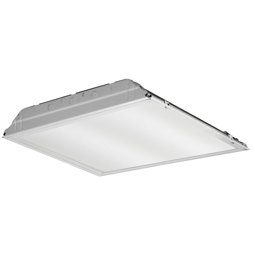 Lithonia Lighting 2 ft. x 2 ft. White LED Lay-In Troffer with Prismatic ...