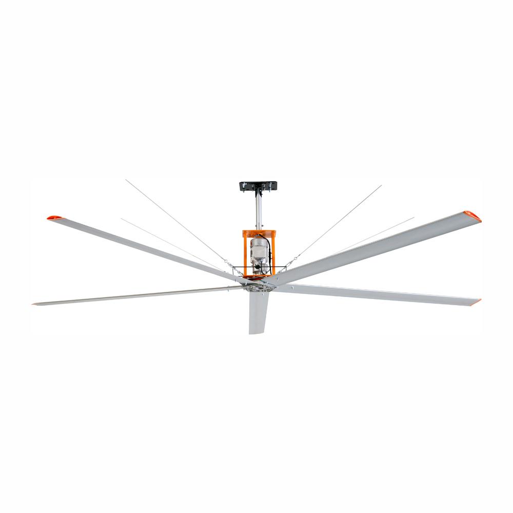 15 Ft Indoor Outdoor Silver Aluminum Industrial Shop Warehouse Ceiling Fan With Wall Control