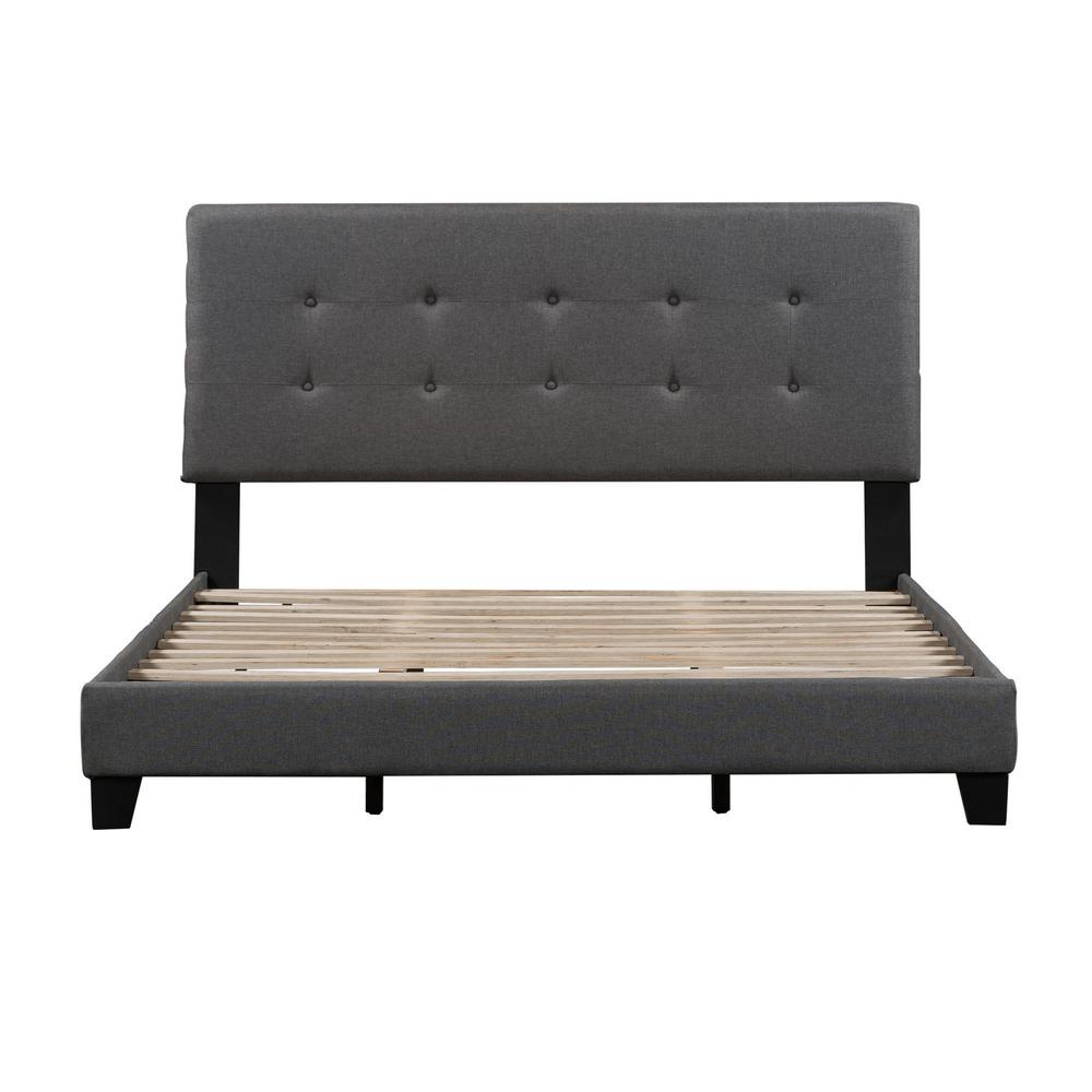 Boyel Living Gray King Upholstered Headboard Platform Bed ...