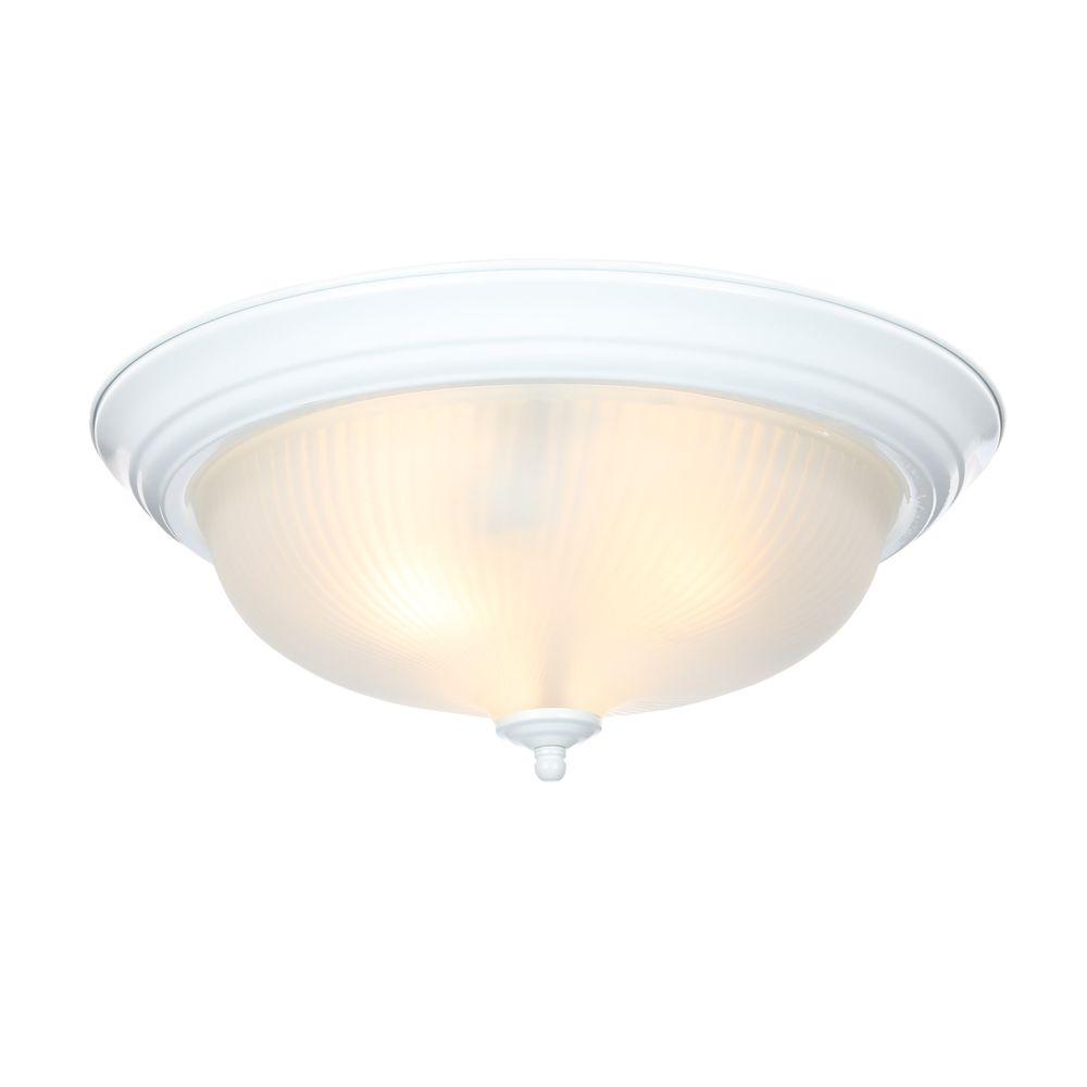 Hampton Bay 13 in. 180Watt Equivalent White Integrated LED Flushmount