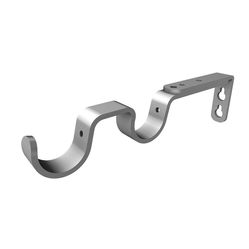 Silver Curtain Rod Brackets Curtain Hardware The Home Depot