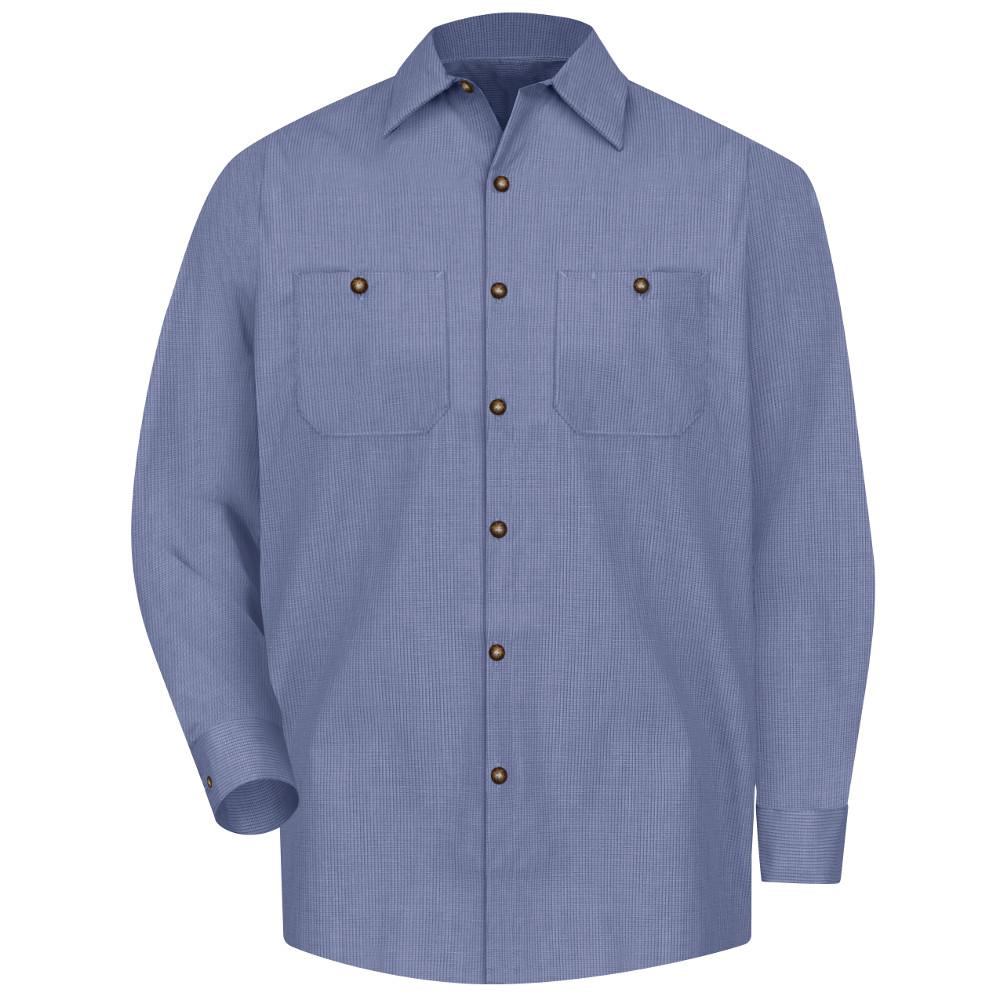 long sleeve blue work shirt