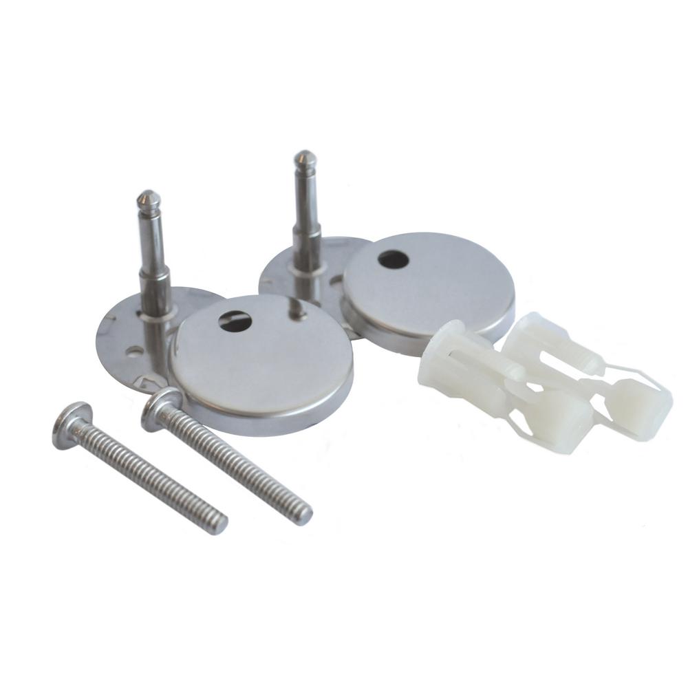 Toilet Seat Bolt Assembly Kit With Polished Chrome Hinge Caps