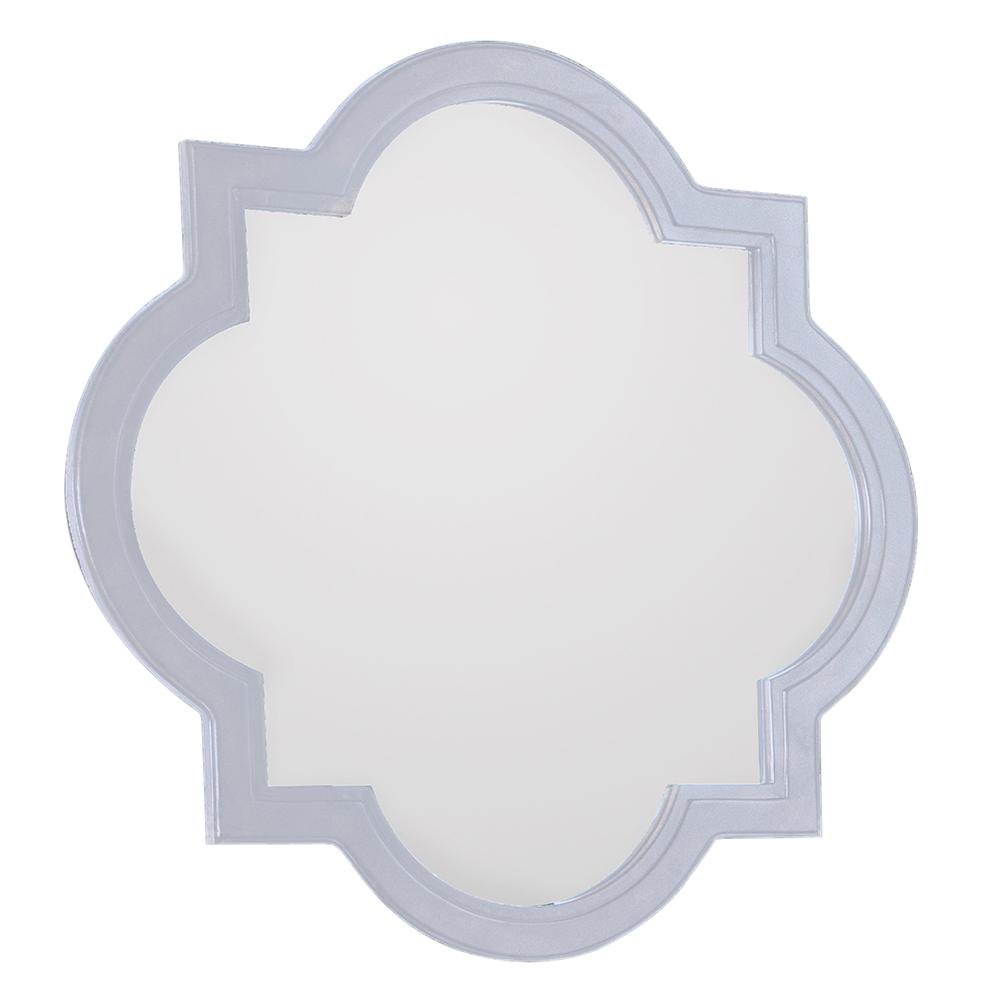Bellaterra Home 23 In X White Quatrefoil Mirror Bt96 M Wh White Quatrefoil Mirror Bt96 M Wh