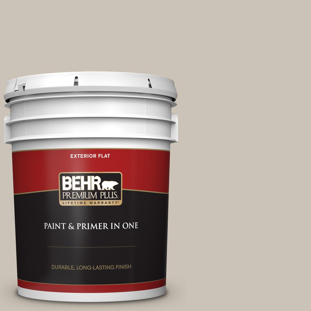 BEHR Premium Plus 5 gal. PPU508 Sculptor Clay Flat Exterior Paint and