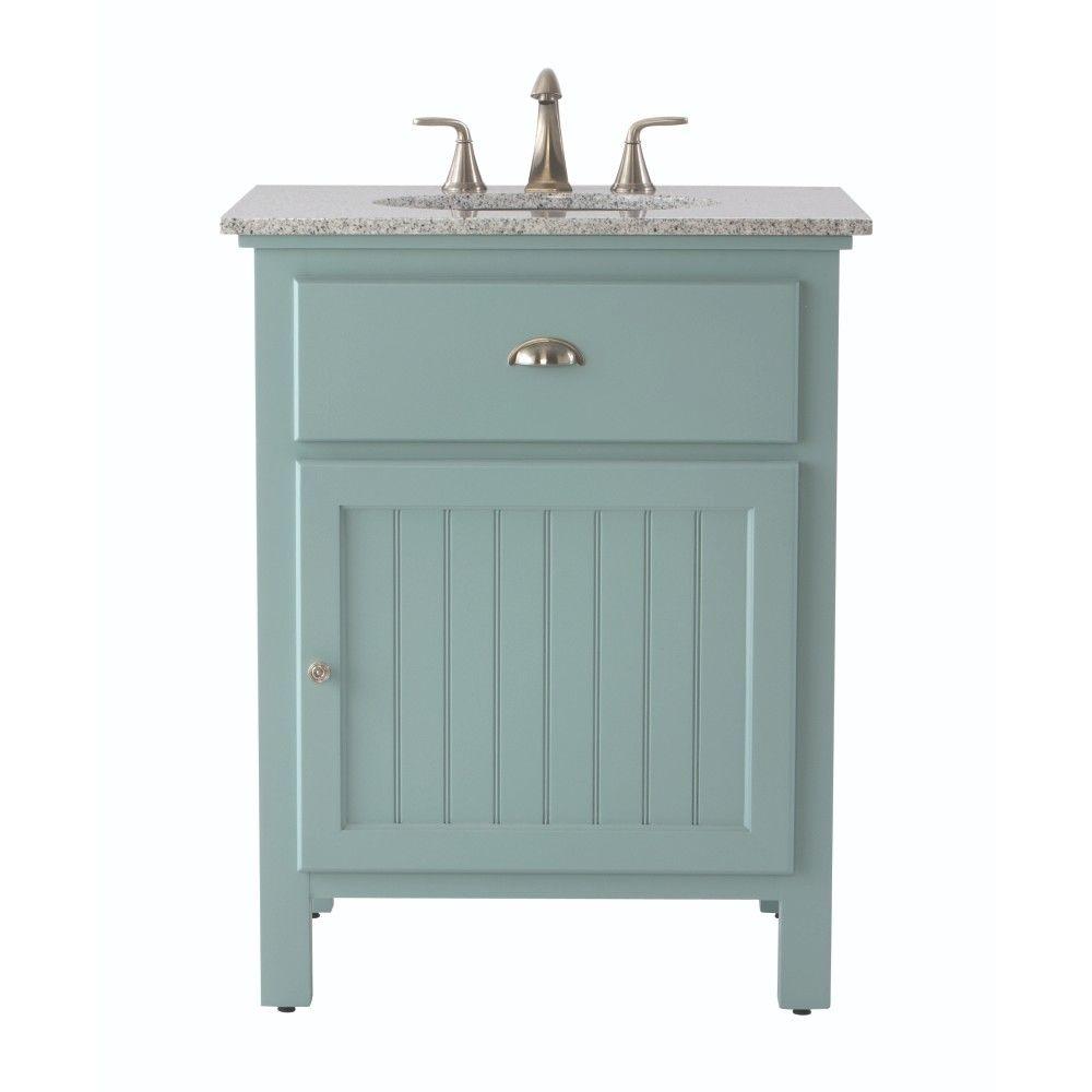 Home Decorators Collection Ridgemore 28 in. W x 22 in. D Bath Vanity in Sea Glass with Granite 