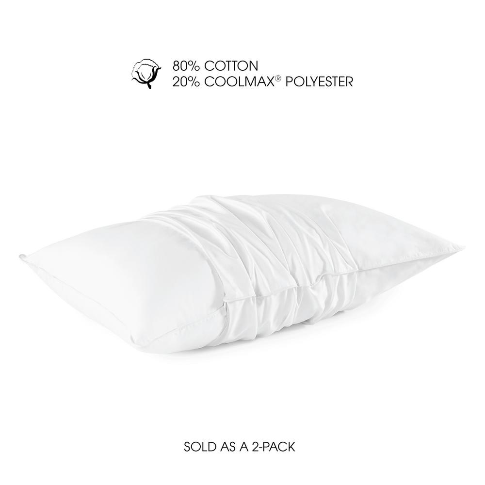I Am Cotton Blend Coolmax Standard Queen Pillow Protector Set Of