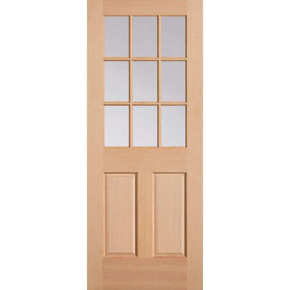 Masonite 32 In X 80 In 9 Lite Unfinished Fir Front Exterior Door