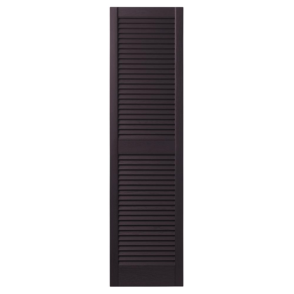 Ply Gem 15 In X 47 In Open Louvered Polypropylene Shutters Pair In   Dark Berry Ply Gem Louvered Shutters Vinlv1547 Ij 64 1000 