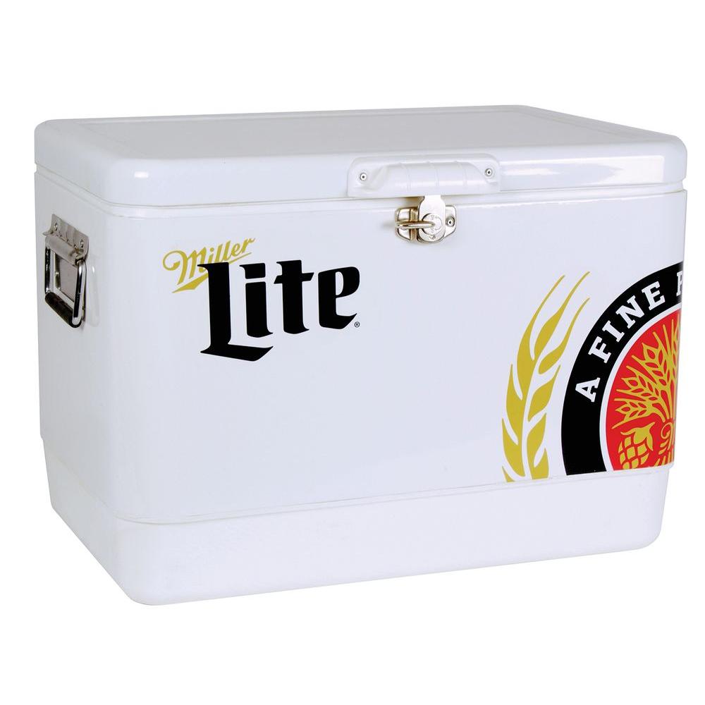 Koolatron 54 Qt. Stainless Steel Miller Lite Ice Chest CoolerMLIC54