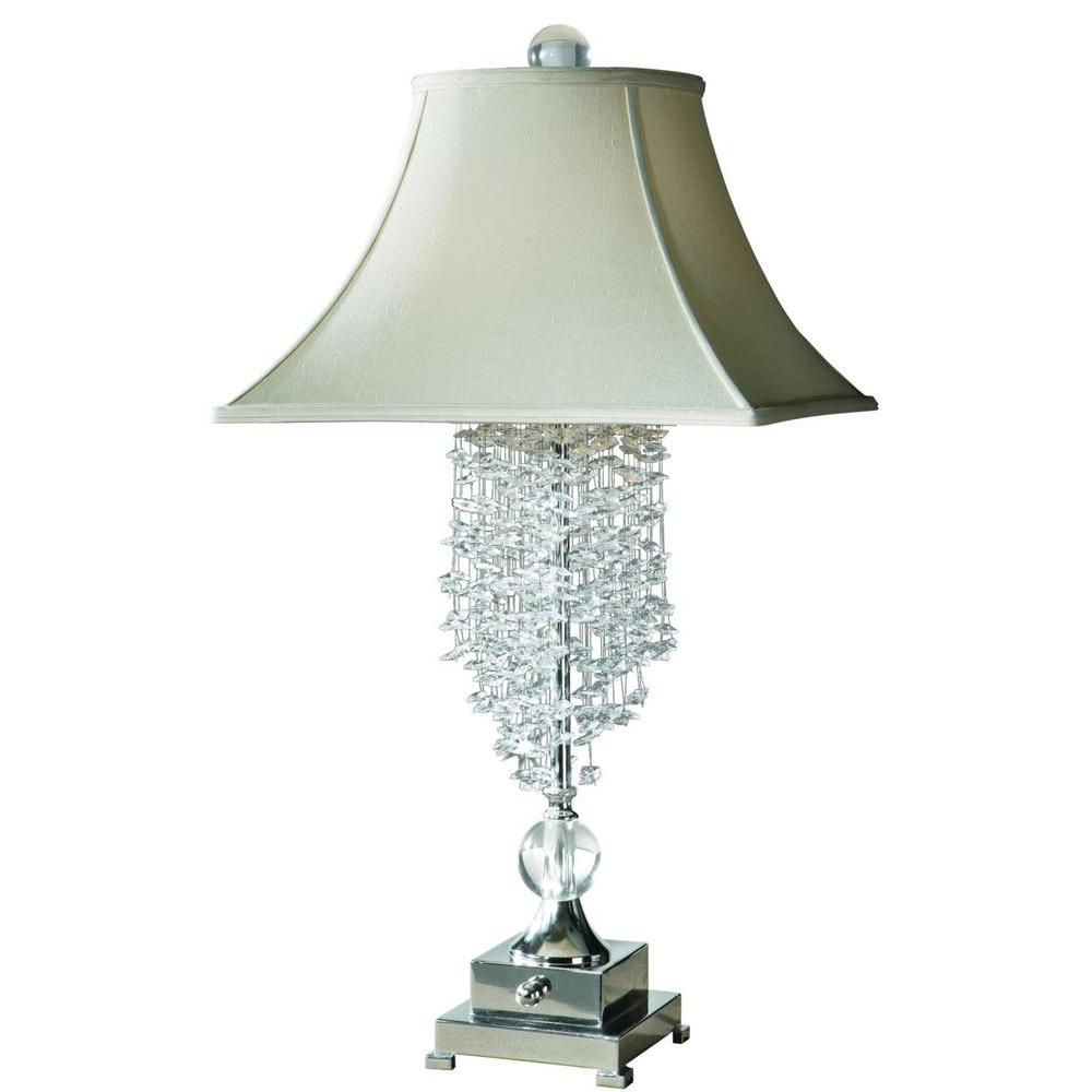Global Direct 33 In Silver Plated Table Lamp 26894 The Home Depot Silver Plated Table Lamp