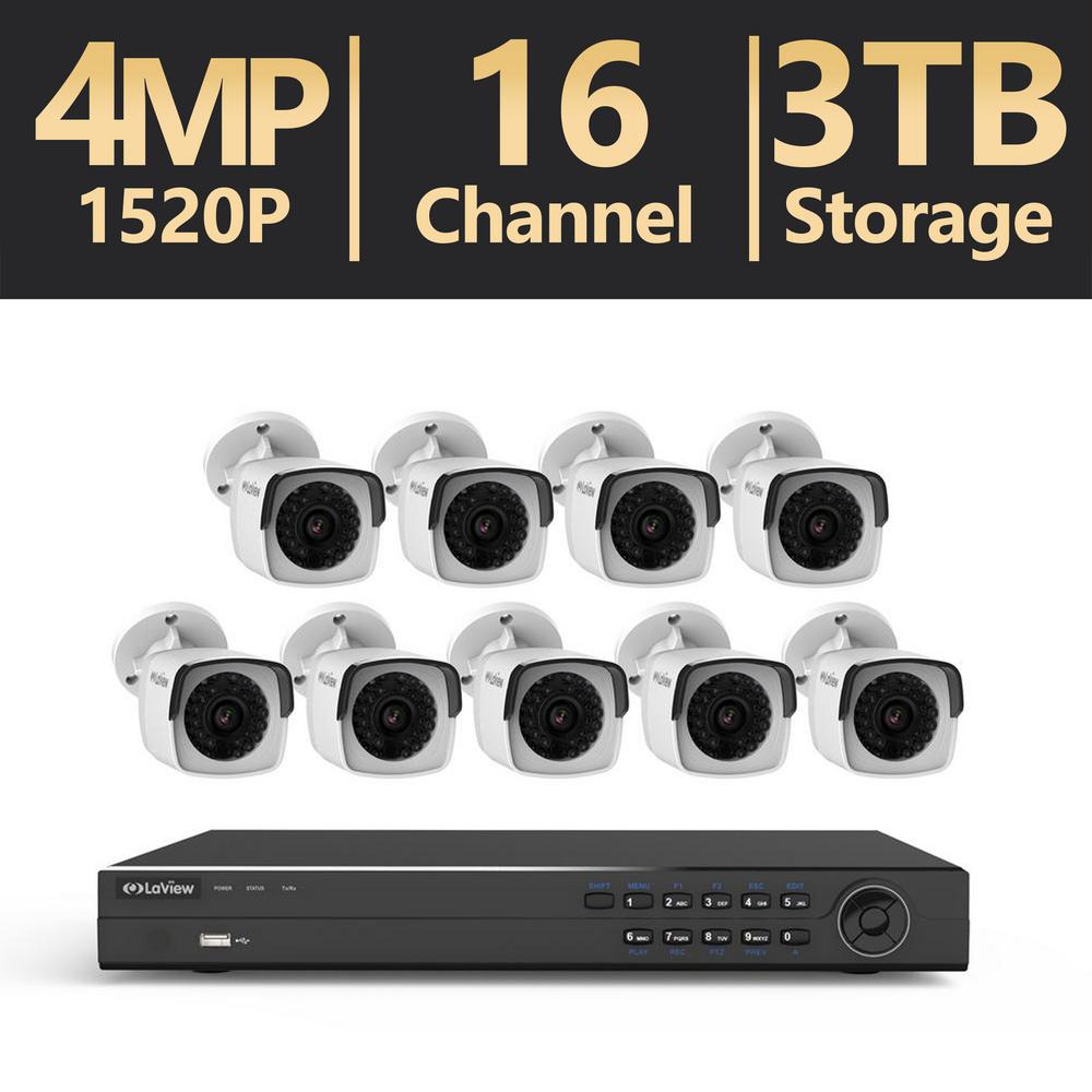 LaView 16-Channel 4MP 3TB IP NVR Surveillance System (9 ...