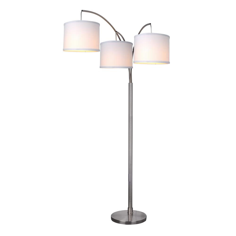 Hampton Bay Title 20 80 In 3 Arc Satin Floor Lamp Af40818saca